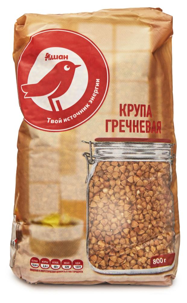 

Крупа гречневая АШАН Красная птица ядрица, 800 г