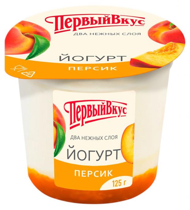 Йогурт Первый вкус двухслойный с персиком 6%, 125 г