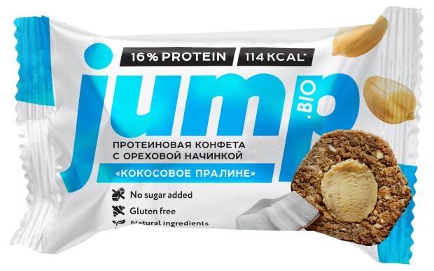 Конфета протеиновая JUMP 16% с начинкой без сахара Кокосовое пралине, 30 г