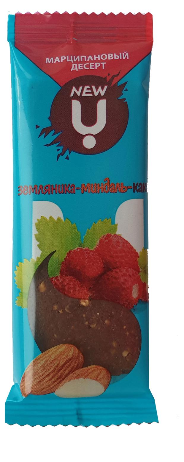 

Фруктово-ореховый снек NEW U Марципановый десерт Земляника-миндаль-какао, 30 г