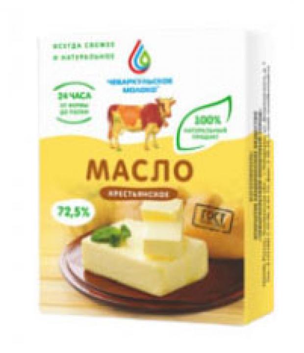 Масло сливочное Чебаркульское молоко Крестьянское 72,5%, 180 г