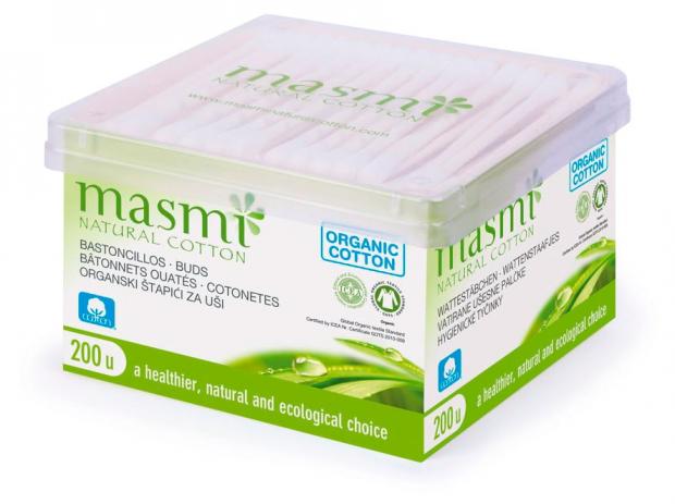 

Ватные палочки Masmi Natural Cotton из органического хлопка, 200 шт