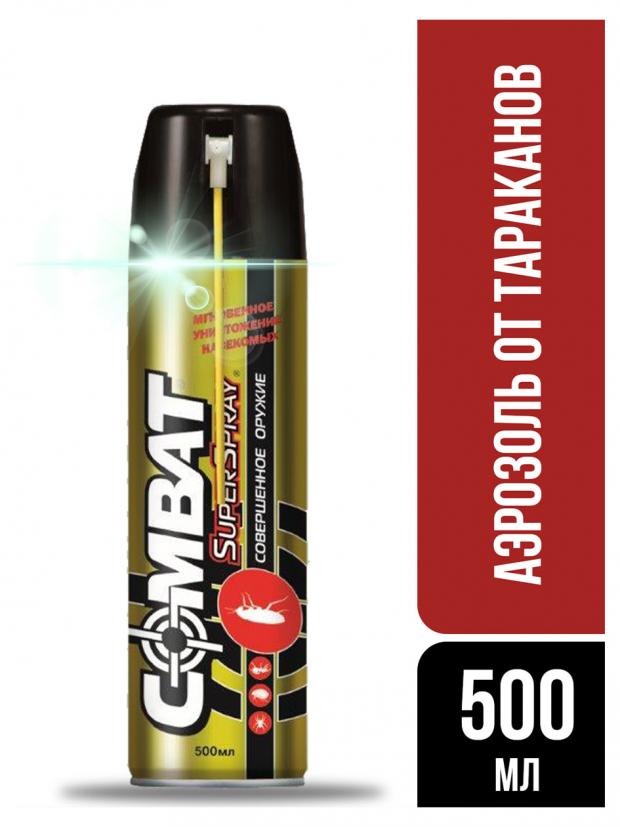 

Инсектицид аэрозоль для уничтожения насекомых Combat SuperSpray, 500 мл