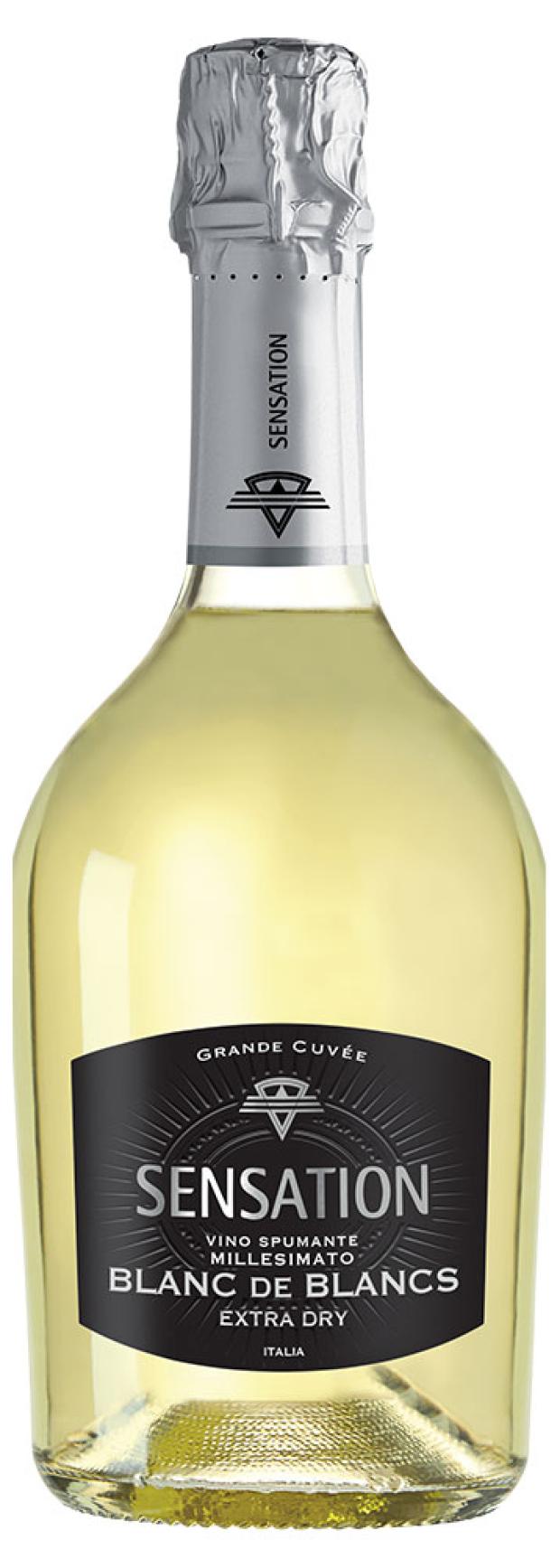 Игристое вино Sensation Blanc de Blanc белое брют Италия, 0,75 л игристое вино grotto bay sauvignon blanc белое брют юар 0 75 л