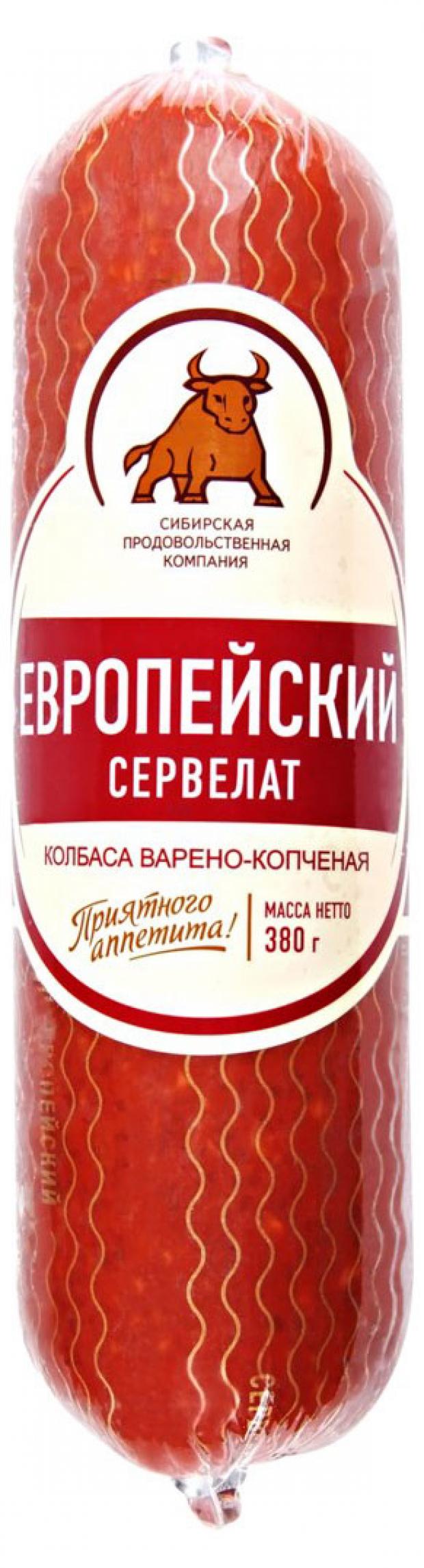 Колбаса варено-копченая СПК Сервелат Европейский, 380 г