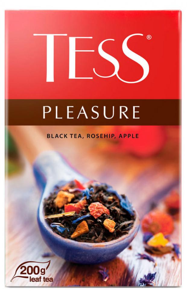 Чай черный Tess Pleasure листовой с шиповником и яблоком, 200 г