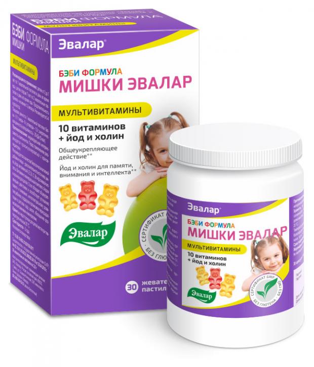 

Мультивитамины Мишки «Эвалар» Беби формула жевательные пастилки, 30 шт
