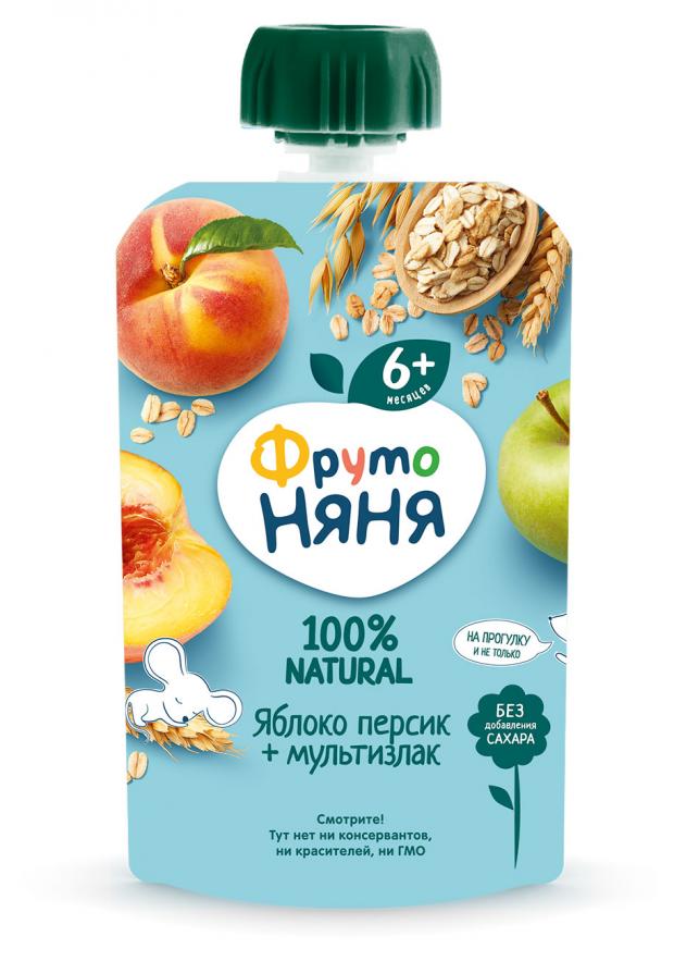 

Пюре «Фруто Няня» из яблок и персиков со злаками с 6 мес., 90 г