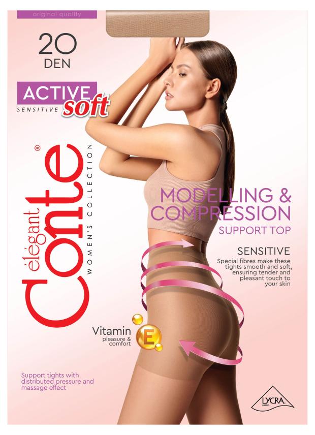 Колготки женские Conte Elegant Active soft 20 den, размер 4