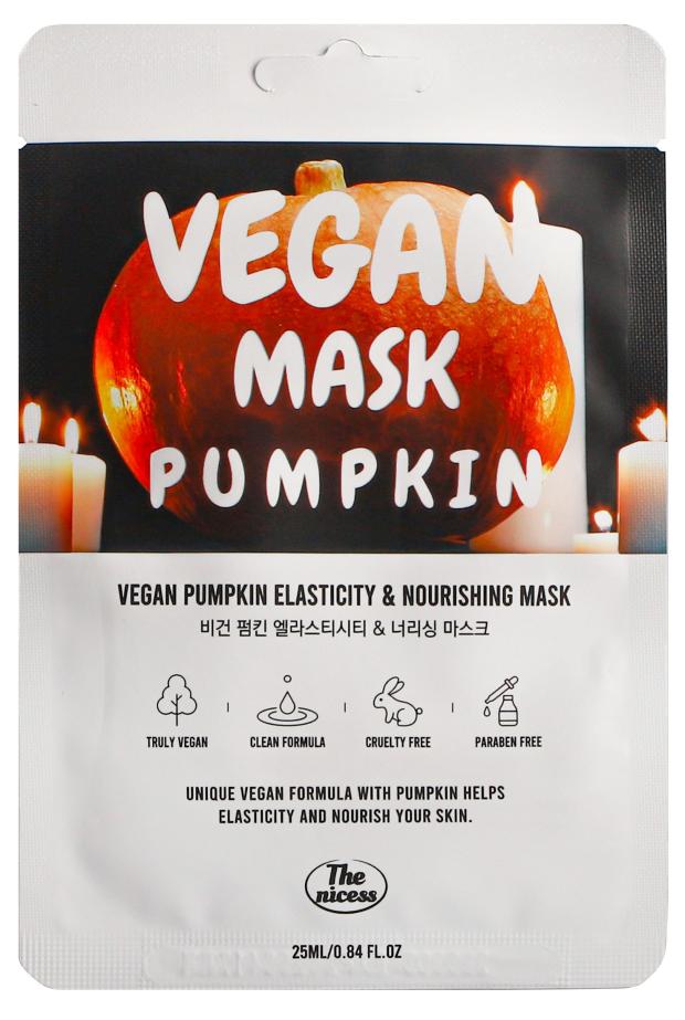 

Маска для лица The nicess Vegan эластичнисть с тыквой тканевая, 25 мл