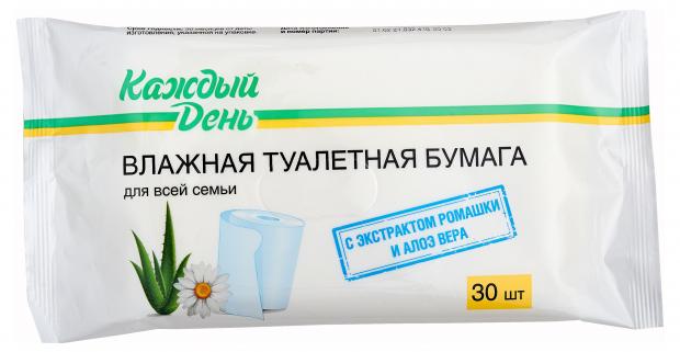 

Влажная туалетная бумага «Каждый день», 30 шт