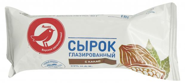 

Сырок глазированный АШАН Красная птица какао 23% БЗМЖ, 40 г