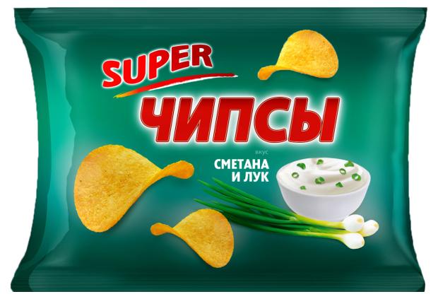 Чипсы картофельные Super чипсы сметана лук, 300 г