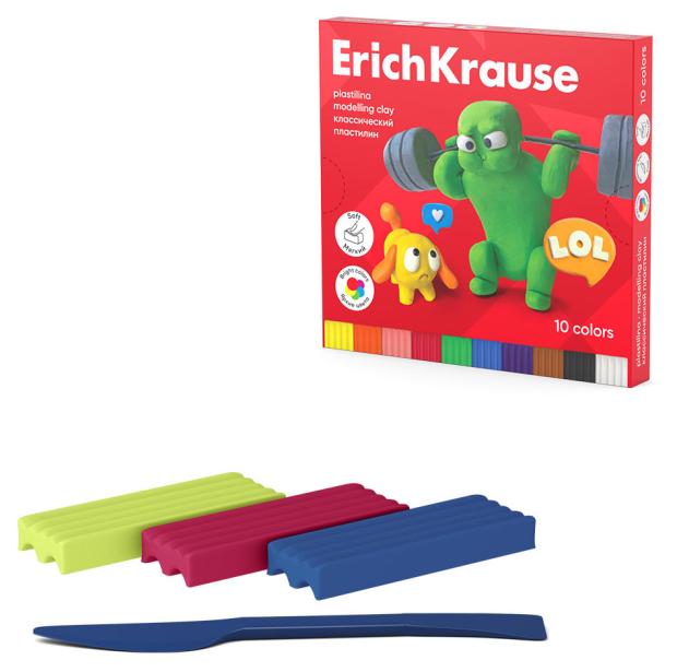 

Пластилин классический ErichKrause Jolly Friends, 10 цветов