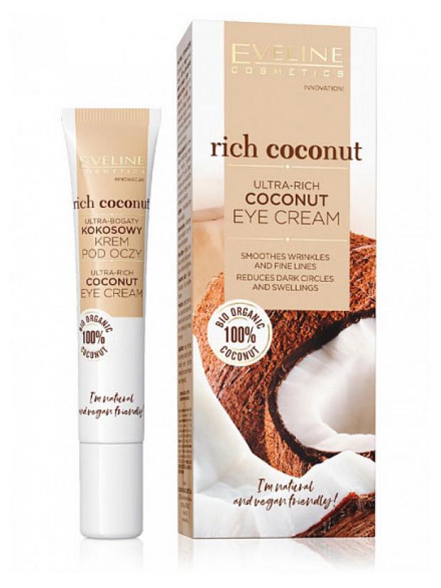 

Крем для кожи вокруг глаз Eveline Rich Coconut питательный кокосовый, 20 мл