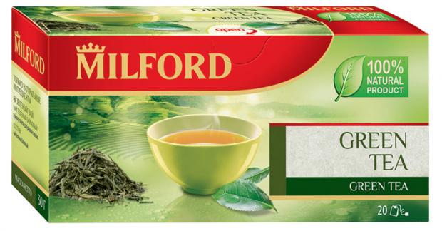 Чай зеленый Milford Green Tea, 20x1,5 г