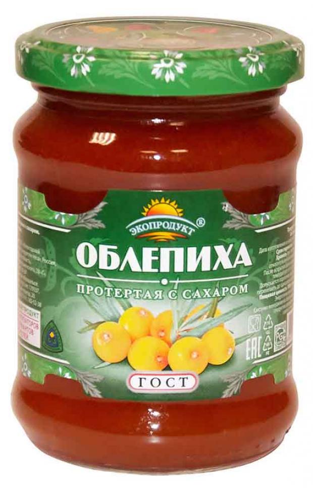 Облепиха протертая ЭкоПродукт с сахаром, 320 г облепиха протертая экопродукт с сахаром 320 г