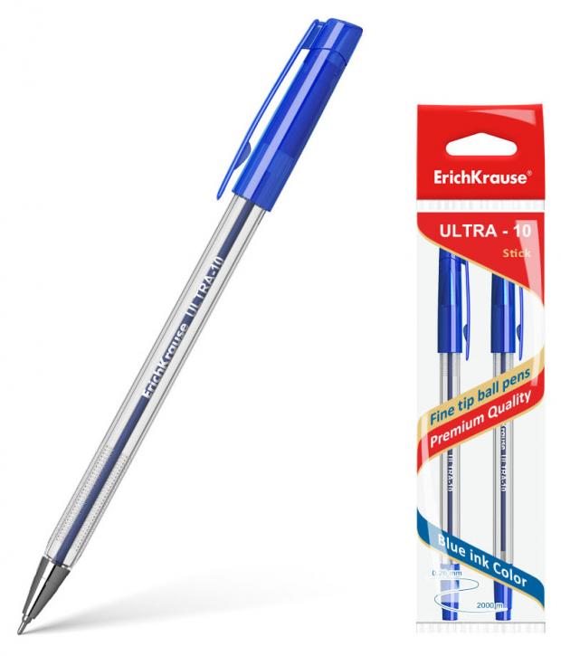 

Набор шариковых ручек ErichKrause Ultra l-30 синие, 2 шт