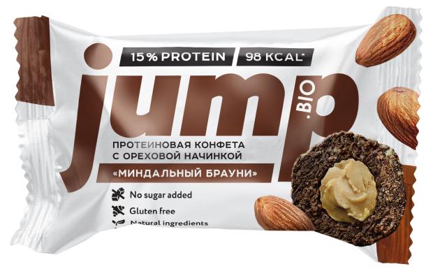 Конфета протеиновая 15% JUMP.BIO с начинкой Миндальный брауни, 30 г