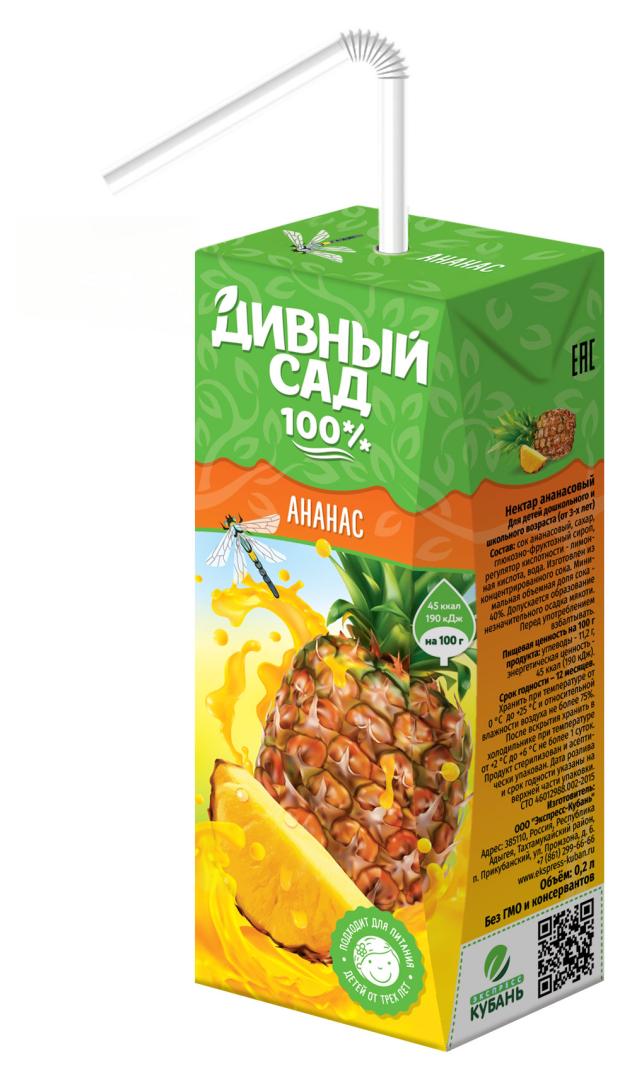 Нектар Дивный сад Ананасовый, 0,2 л