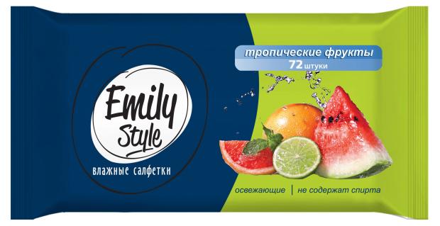 

Влажные салфетки Emily Style Универсальные тропические фрукты, 72 шт