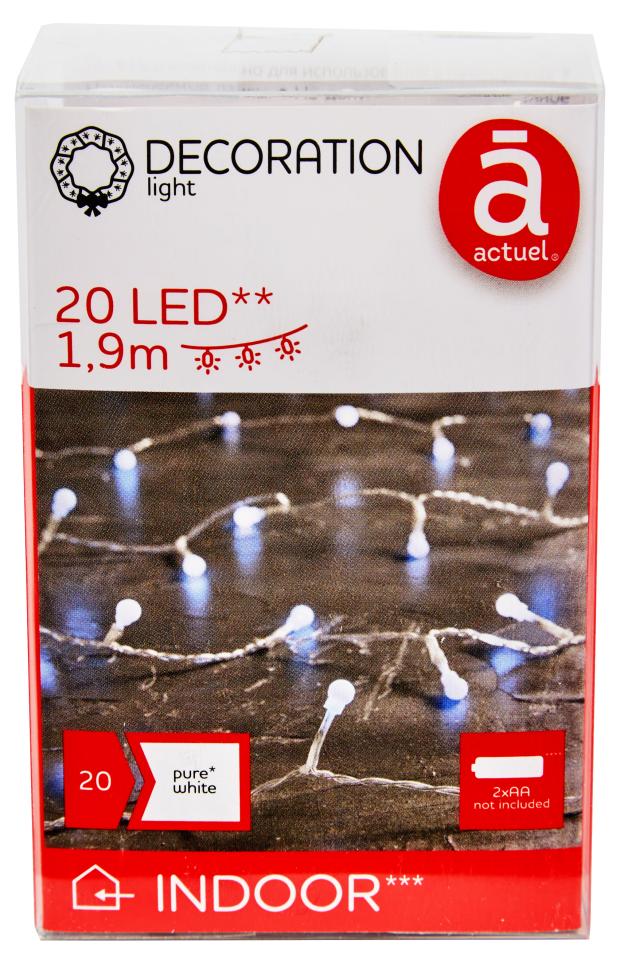 Электрогирлянда Actuel на батарейках 20 LED, 1,9 м