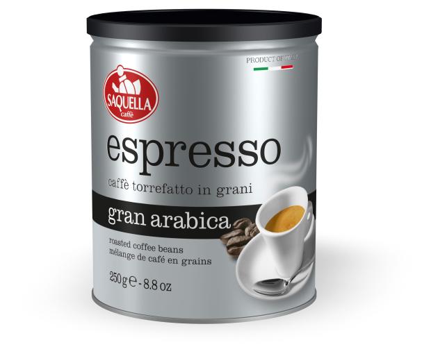 Кофе в зернах SAQUELLA caff Gran Arabica 100%, 250 г