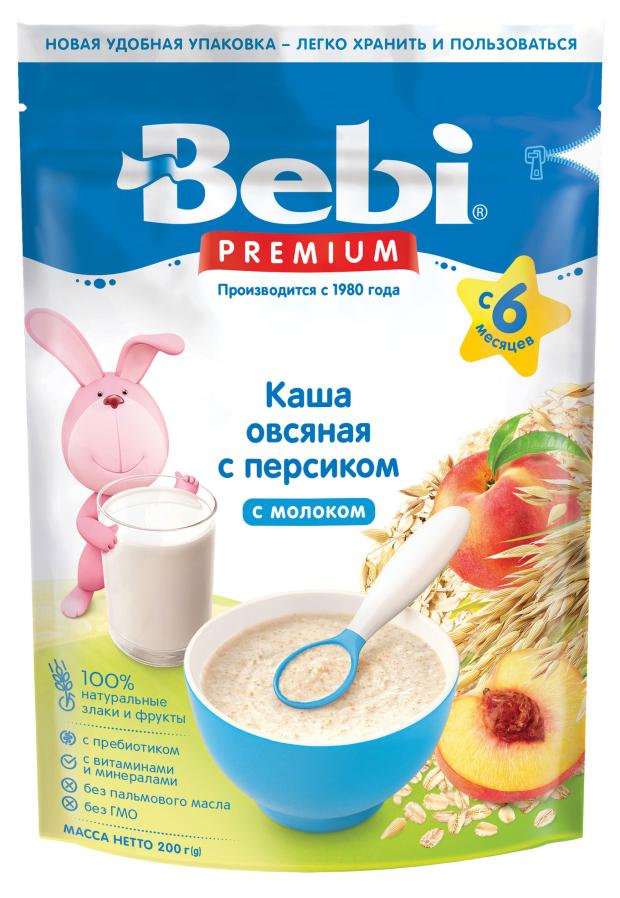 Каша молочная Bebi Premium Овсяная с персиком с 6 мес, 200 г