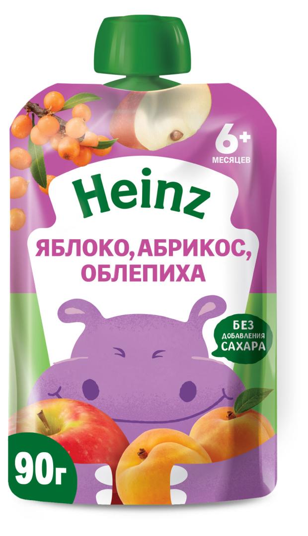 Пюре Heinz яблоко-абрикос-облепиха с 6 месяцев, 90 г