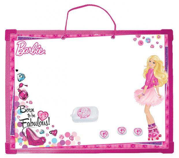 Доска Seventeen Barbie Пиши-стирай с аксессуарами, 42х30,5 см