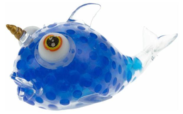 

Игрушка антистресс 1TOY жмяка рыбы-нарвал