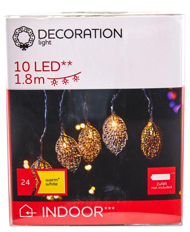 

Электрогирлянда Actuel Листья на батарейках 10 LED, 1,8 м