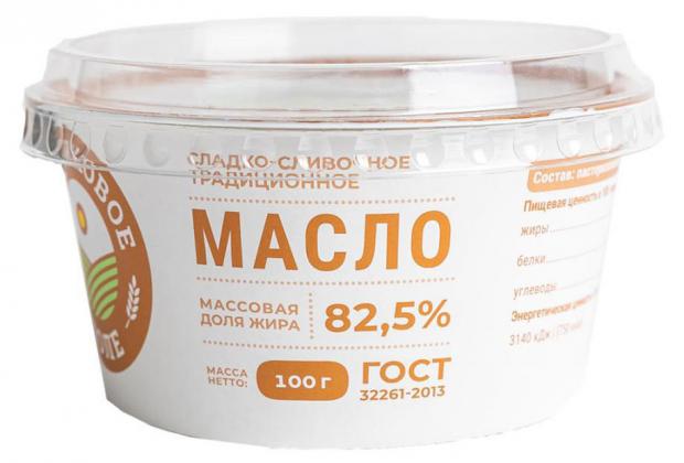 

Масло сливочное Родниковое поле Традиционное 82,5% БЗМЖ, 100 г