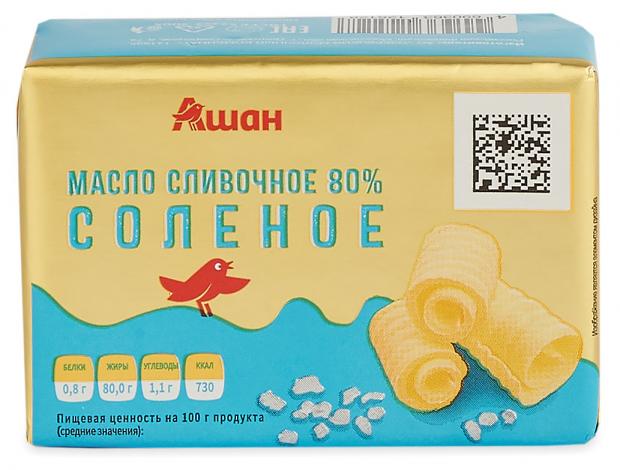 

Масло сливочное АШАН соленое 80%, 100 г