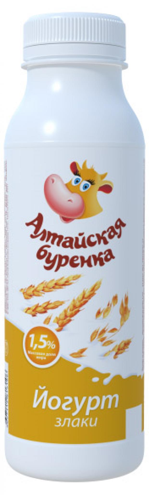 Йогурт питьевой Алтайская буренка злаки 1,5% БЗМЖ, 300 мл