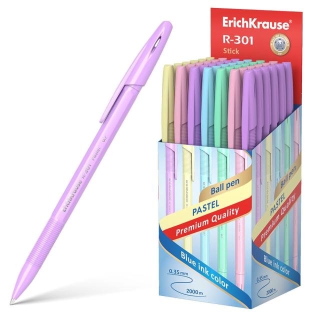 

Ручка шариковая ErichKrause R-301 Pastel Stick 0.7, синяя, 1 шт