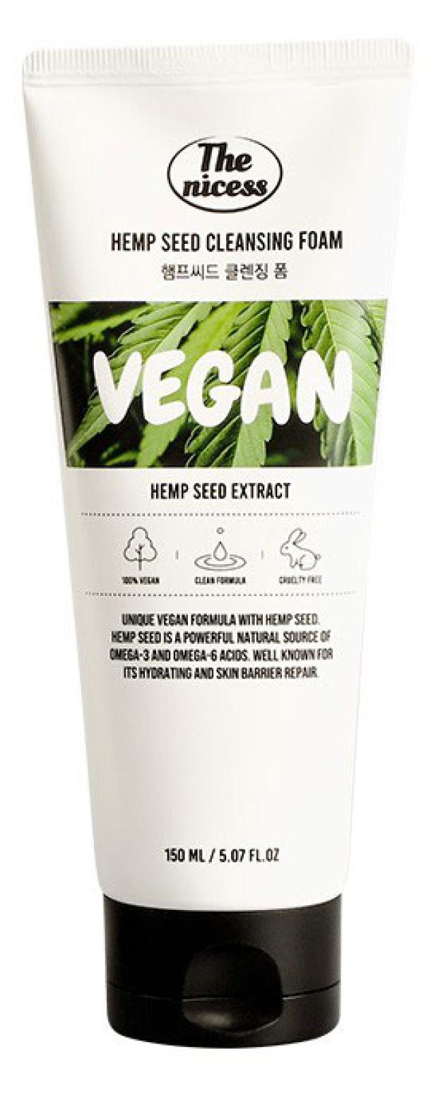 

Пенка для лица The nicess Vegan Очищающая с экстрактом масла семян конопли, 150 мл