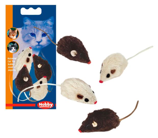 

Игрушка для кошек NOBBY мышка плюшевая 5 см, 4 шт