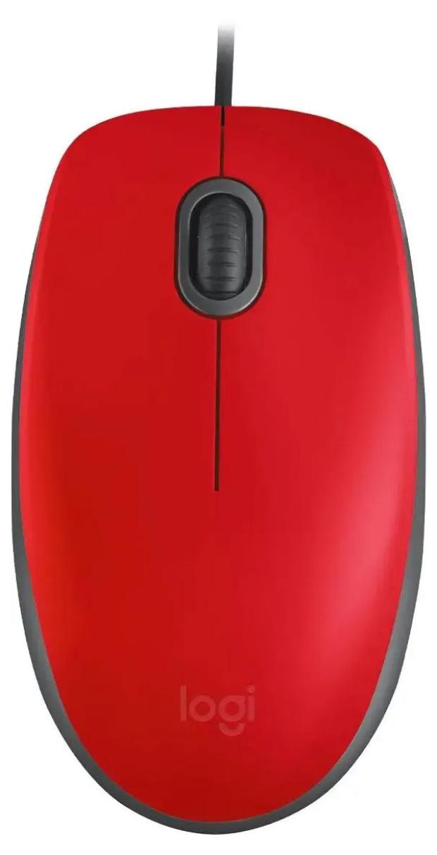 Мышь проводная Logitech M110 красная