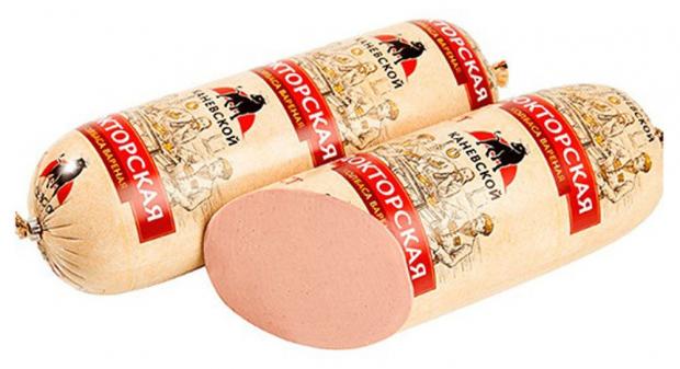 Колбаса вареная Каневской Докторская (1-1,6 кг), 1 упаковка ~ 1,4 кг