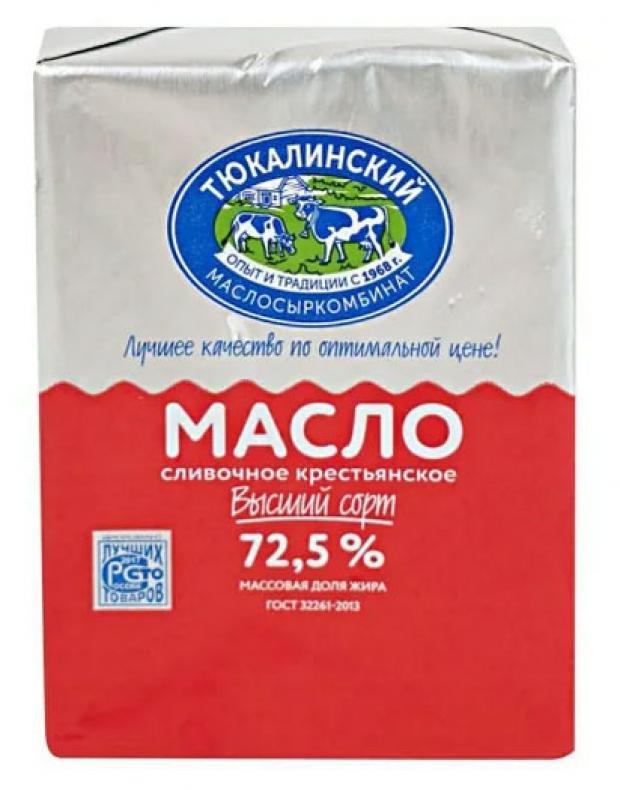 Масло сливочное Тюкалинский маслосыркомбинат 72,5% БЗМЖ, 180 г