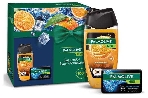 

Подарочный набор Palmolive Men Цитрусовый заряд и Северный океан, Гель для душа 250 мл + Туалетное мыло 90 г