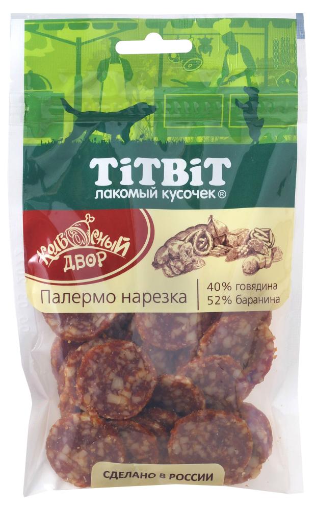 Лакомство для собак TITBIT нарезка палермо, 80 г мясные деликатесы ароматные колбасы и паштеты