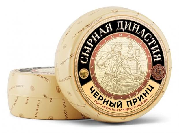 Сыр полутвердый Черный принц с топленым молоком Сырная Династия 50% БЗМЖ, вес