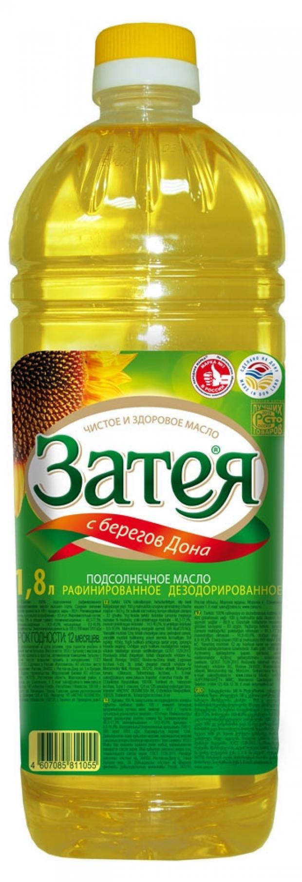 Масло подсолнечное Затея рафинированное, 1,8 л