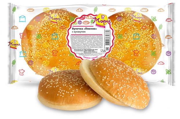Булочки Мэри Пикник с кунжутом 2 шт по 55 г, 110 г