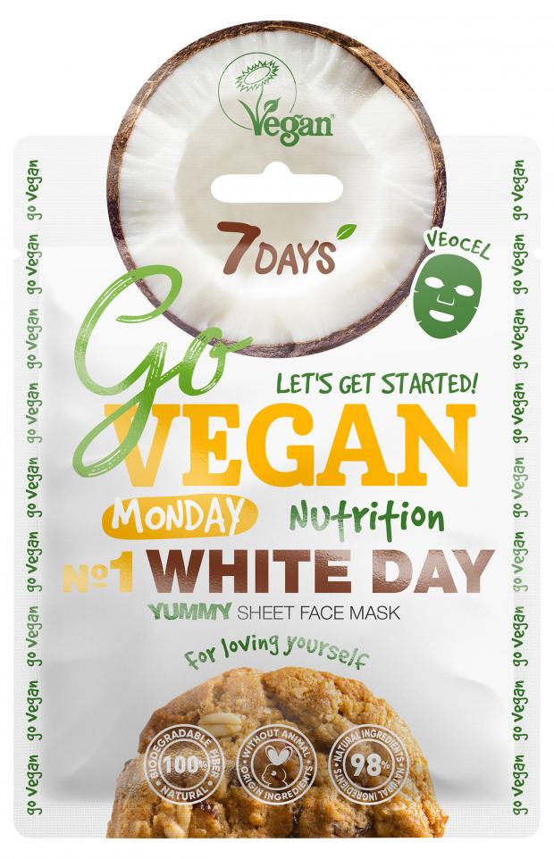 

Тканевая Yummy маска для лица Go Vegan 7 Days Monday White Day, 25 г