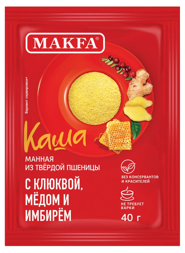 Каша манная Makfa клюква мёд имбирь, 40 г