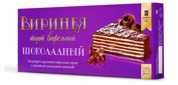 Торт вафельный Конфил с шоколадной начинкой, 270 г