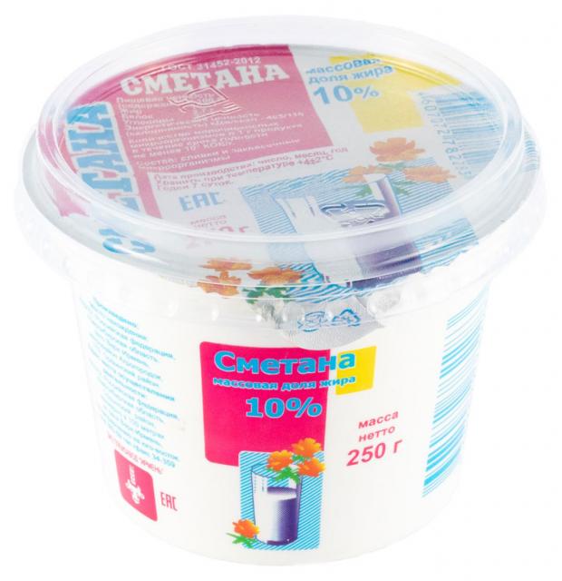 Сметана Ирмень 10% БЗМЖ, 250 г